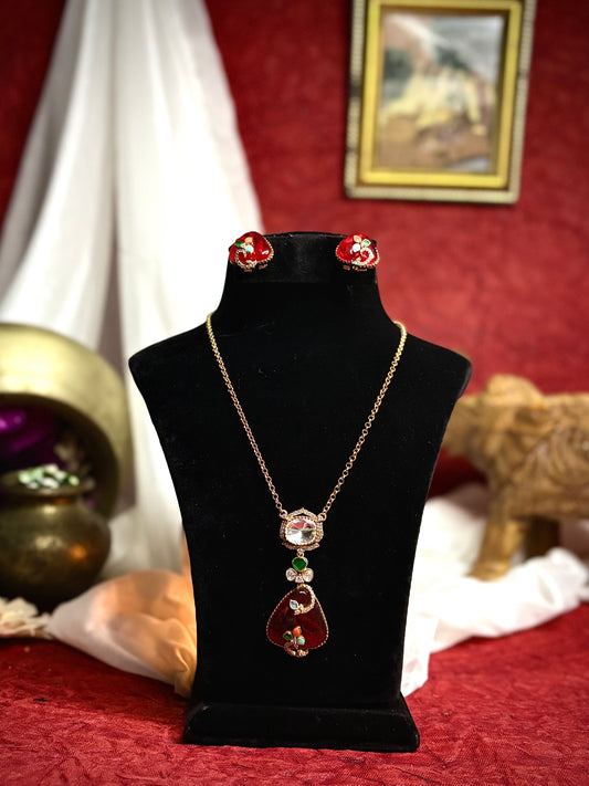 Ruby Breeze Pendant Set